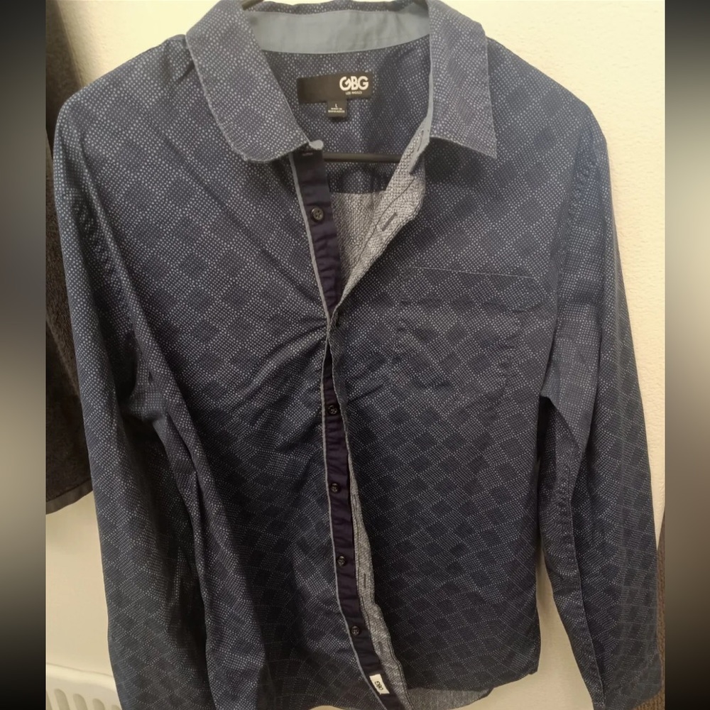 GBG Long Sleeve Dress Shirt Size L Large